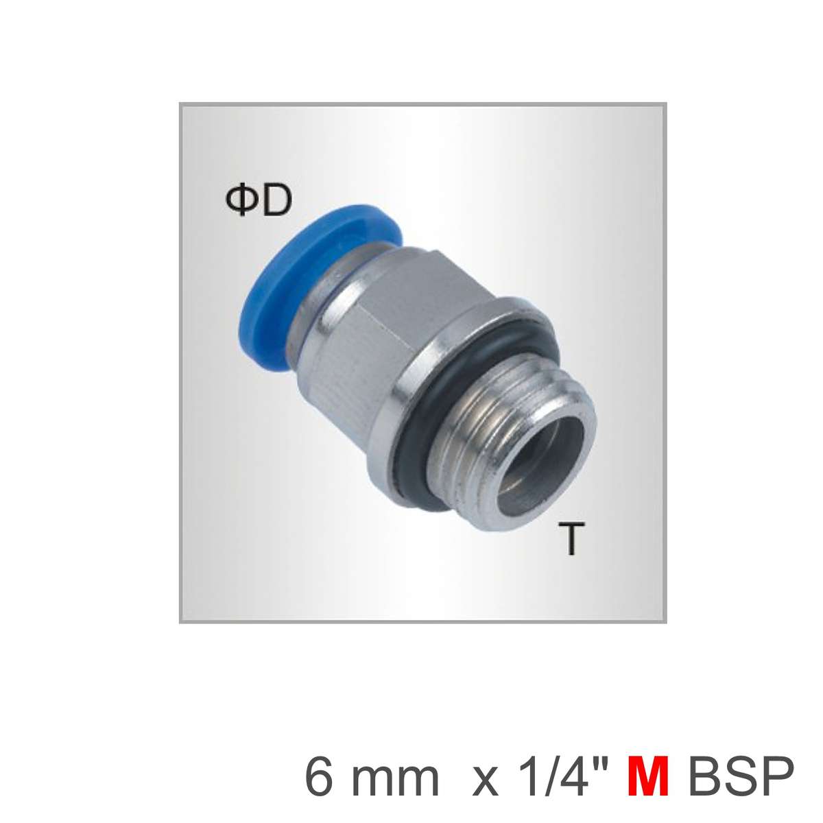 Air Craft - Pu Fitting Str. Stud W/O-Ring 6mm-1/4 M - Air Craft - Pu Fitting Str. Stud W/O-Ring 6...