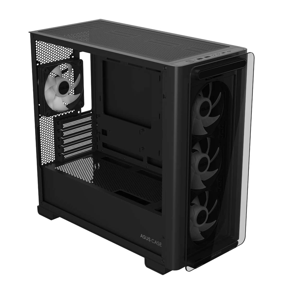 Asus - A23 Plus ARGB Micro-ATX Gaming Chassis - Black - Asus - A23 Plus ARGB Micro-ATX Gaming Cha...