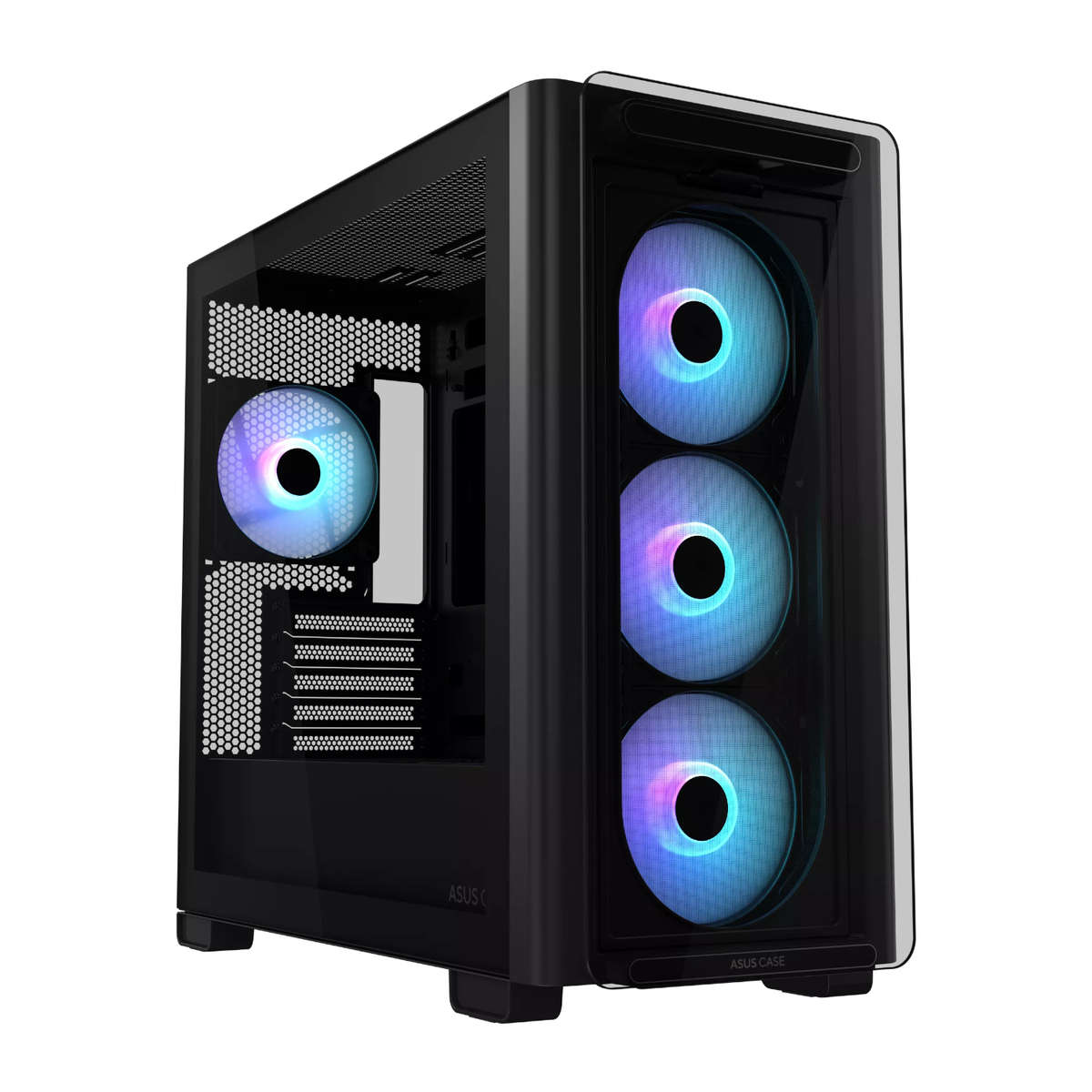Asus - A23 Plus ARGB Micro-ATX Gaming Chassis - Black - Asus - A23 Plus ARGB Micro-ATX Gaming Cha...