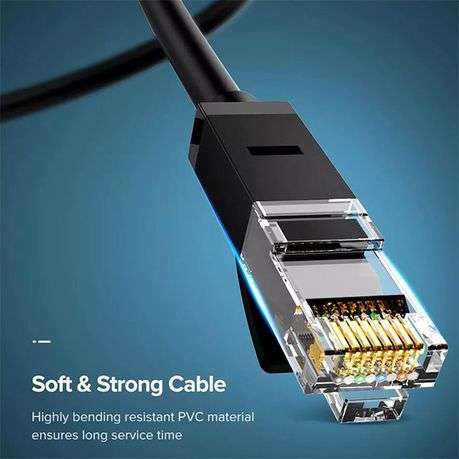 Ugreen - 20162 CAT6 UTP Round LAN 5m Cable-BK - Ugreen - 20162 CAT6 UTP Round LAN 5m Cable-BK