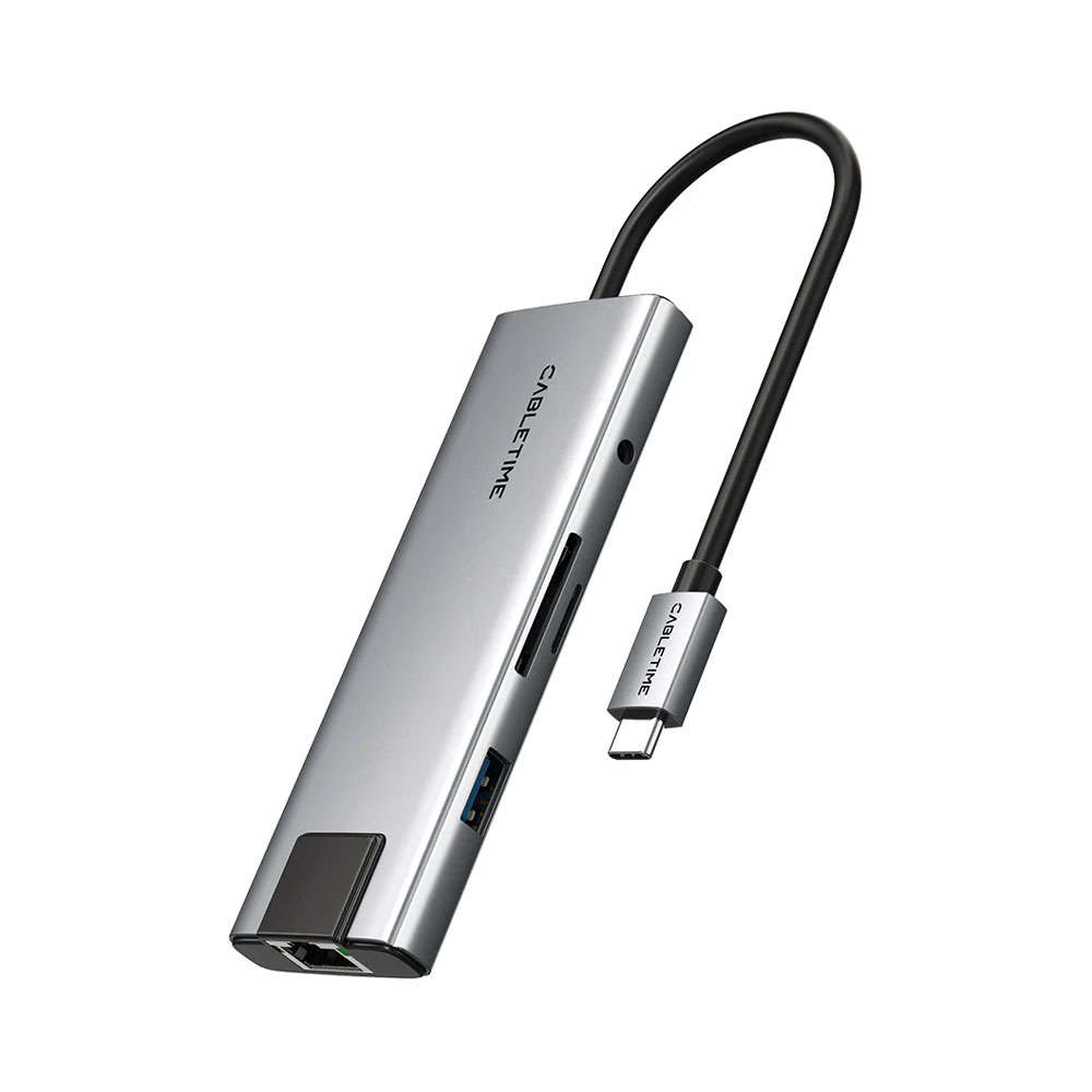 Cabletime - 9-in-1 USB-C Hub with 4K HDMI Charging Ethernet Audio Jack - Cabletime - 9-in-1 USB-C...