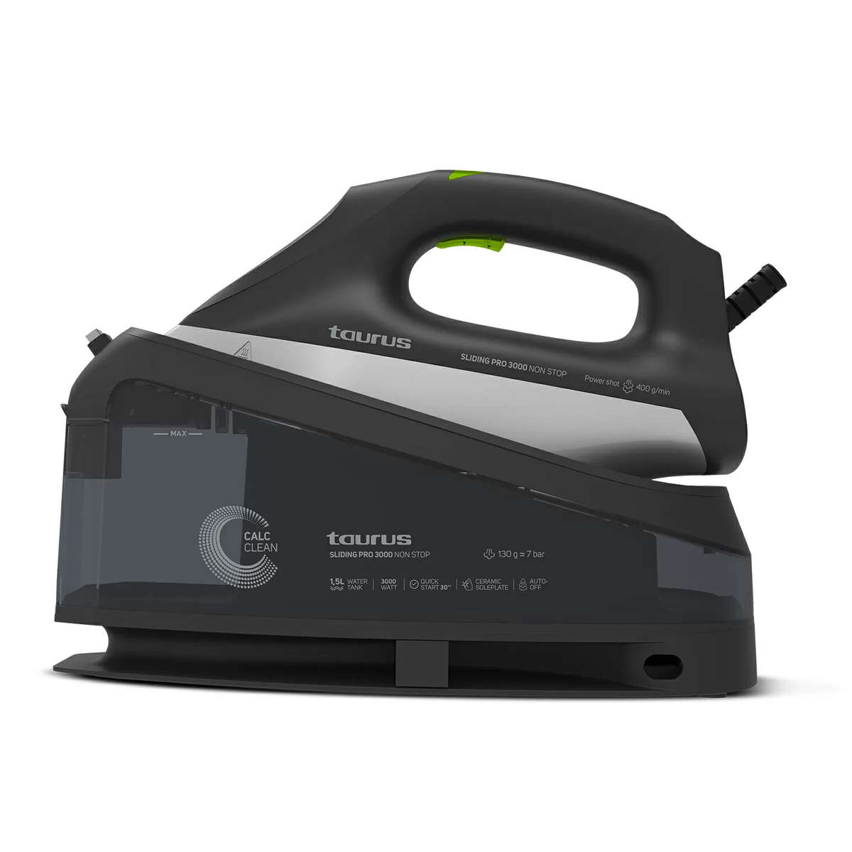 Taurus - Iron Steam Station Ceramic Black 1.5L 3000W "Sliding Pro 3000" - Taurus - Iron Steam Sta...