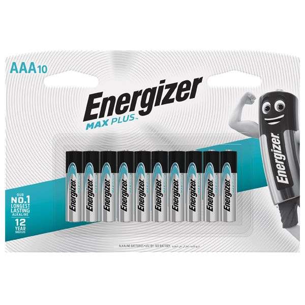 Energizer - 1.5v MAX Plus Alkaline AAA Battery Card 10 - Energizer - 1.5v MAX Plus Alkaline AAA B...