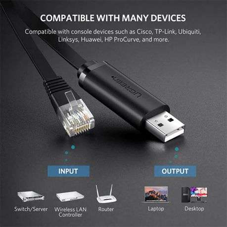 Ugreen - USB-A to RJ45 Console Cable 1.5m - Ugreen - USB-A to RJ45 Console Cable 1.5m