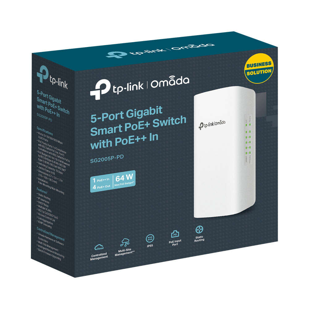Tp-Link - SG2005P-PD Omada 5-Port Gigabit Smart PoE Switch1 In & 4 Out - Tp-Link - SG2005P-PD Oma...