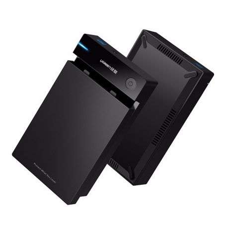 Ugreen - 3.5" SATA Hard Drive USB 3.0 Enclosure 5Gbps  Black - Ugreen - 3.5" SATA Hard Drive U...