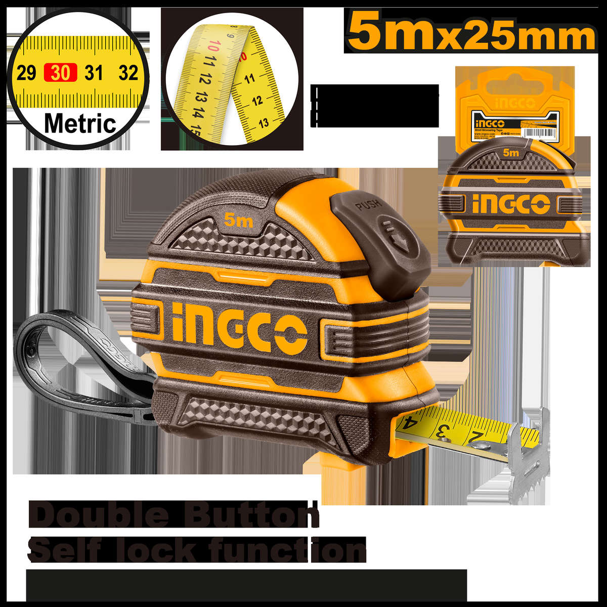 Ingco - Tape Measure - R/Case 5mx25mm - Ingco - Tape Measure - R/Case 5mx25mm