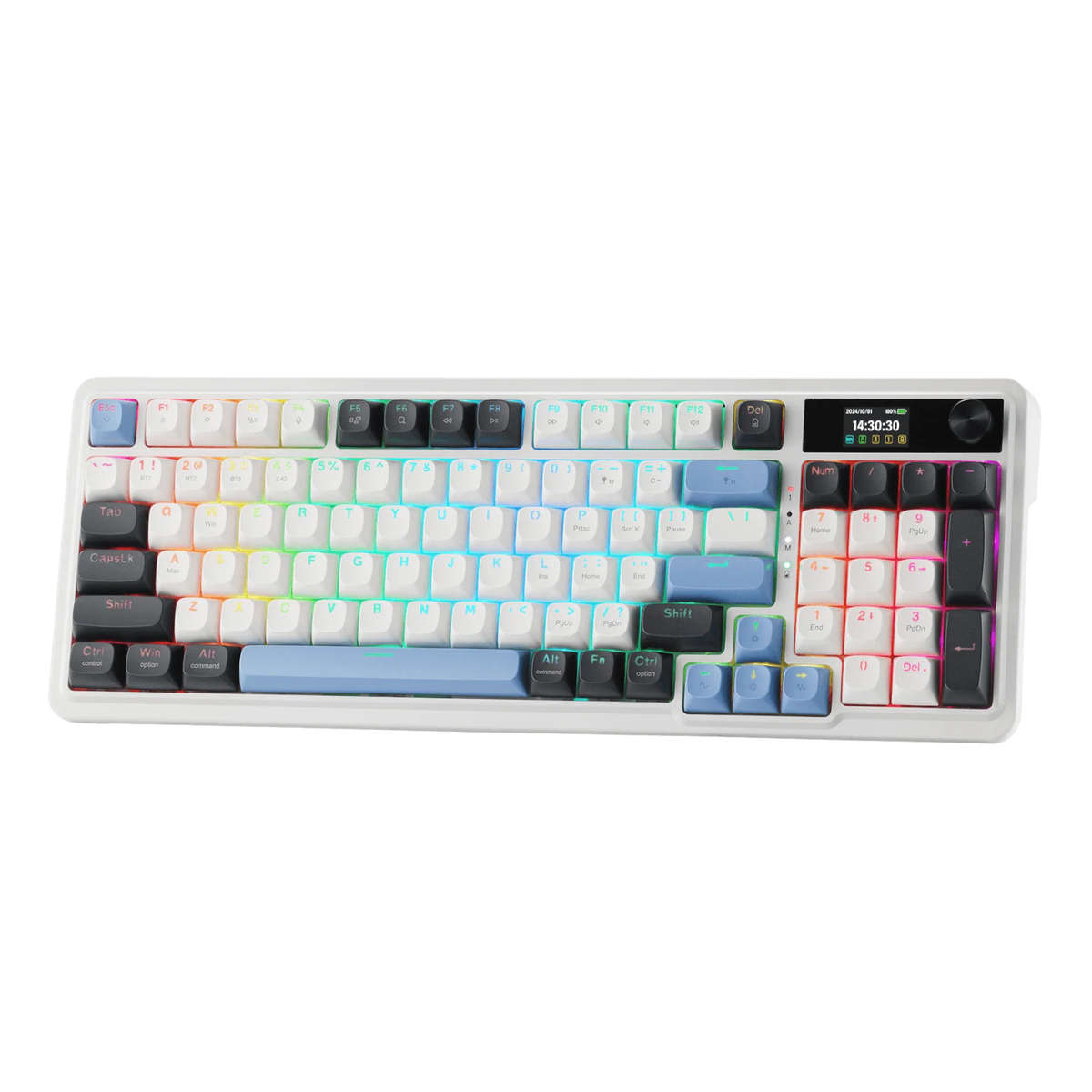 Redragon - K719WGB Galatin RGB PRO Full sized Wireless Gaming Keyboard - White - Redragon - K719W...
