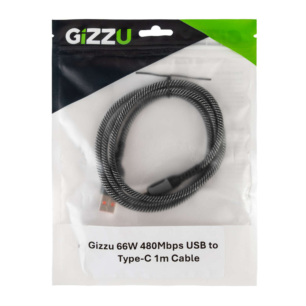 Gizzu - 66W 480Mbps USB to Type-C 2m Cable - Gizzu - 66W 480Mbps USB to Type-C 2m Cable
