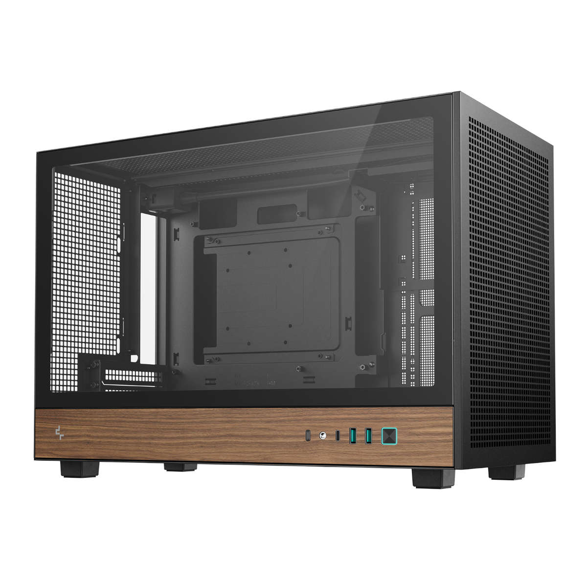 DEEPCOOL - CH260 Wood mATX Gaming Chassis - Black - DEEPCOOL - CH260 Wood mATX Gaming Chassis - B...