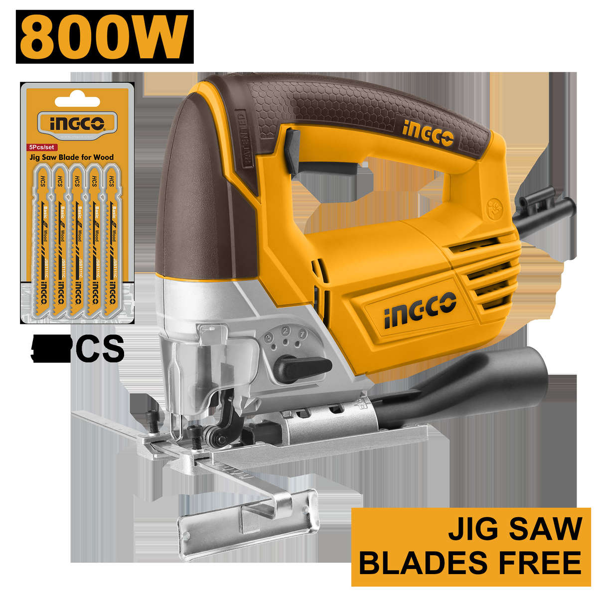 Ingco  Jigsaw 800W Including 5 Piece Jigsaw Blades - Ingco  Jigsaw 800W Including 5 Piece J...