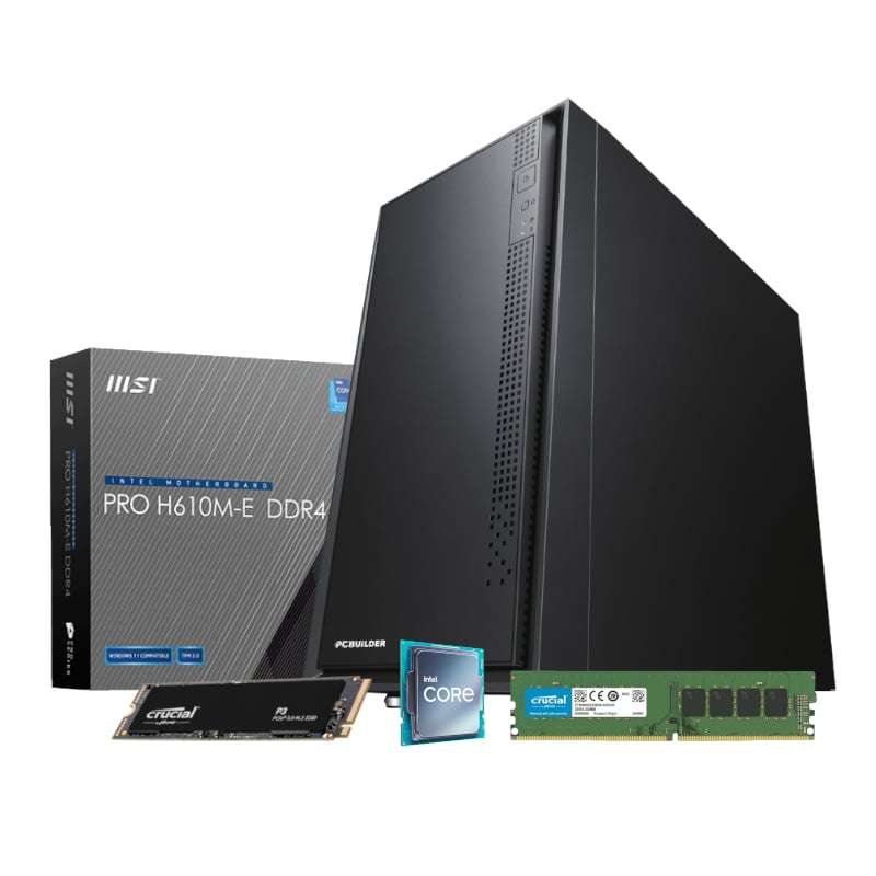 PCBuilder Intel i3-12100 HOME Master Windows 11 Desktop PC - PCBuilder Intel i3-12100 HOME Master...