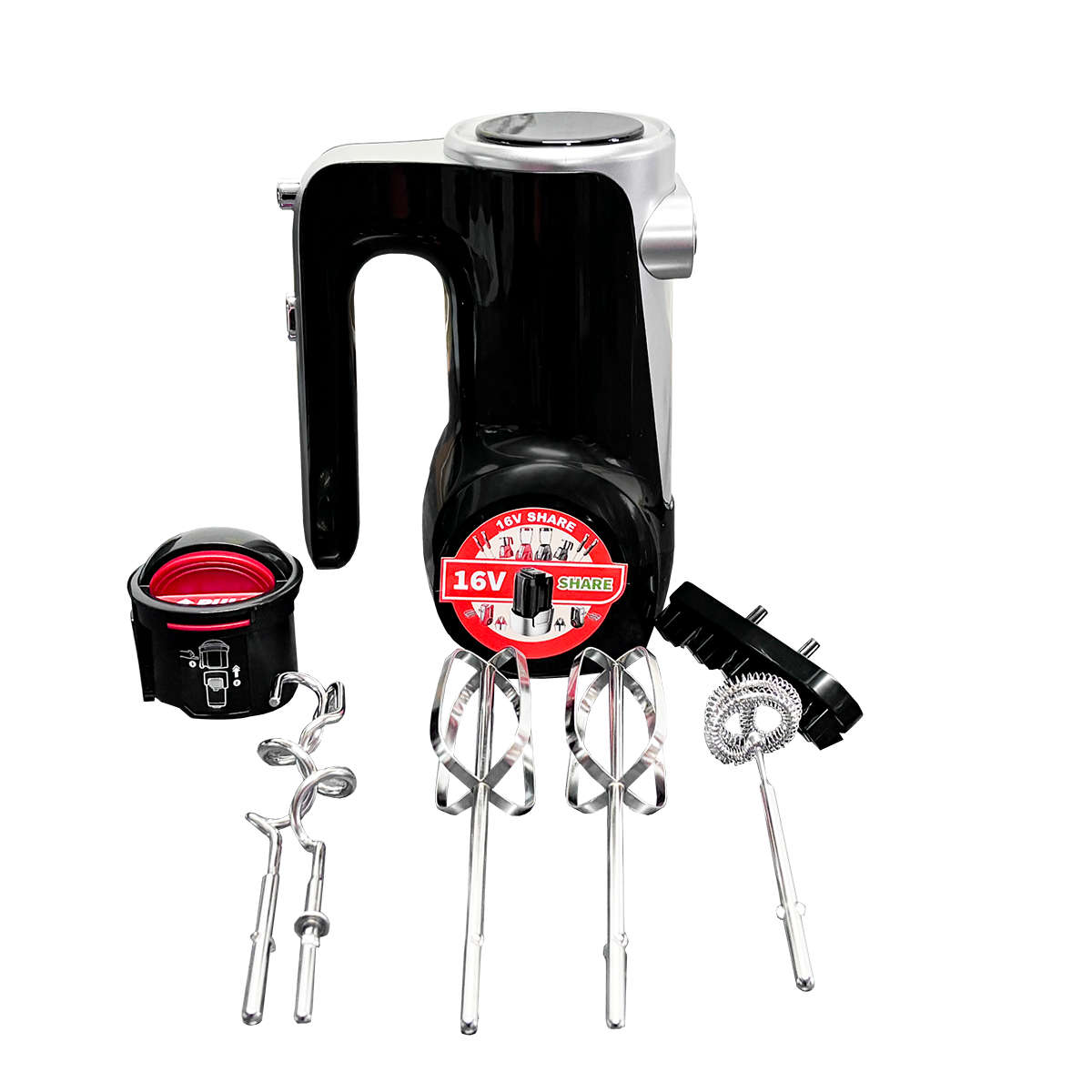Decakila - 7 Speed Cordless Hand Mixer - Black - 16V - Unit only - Decakila - 7 Speed Cordless Ha...
