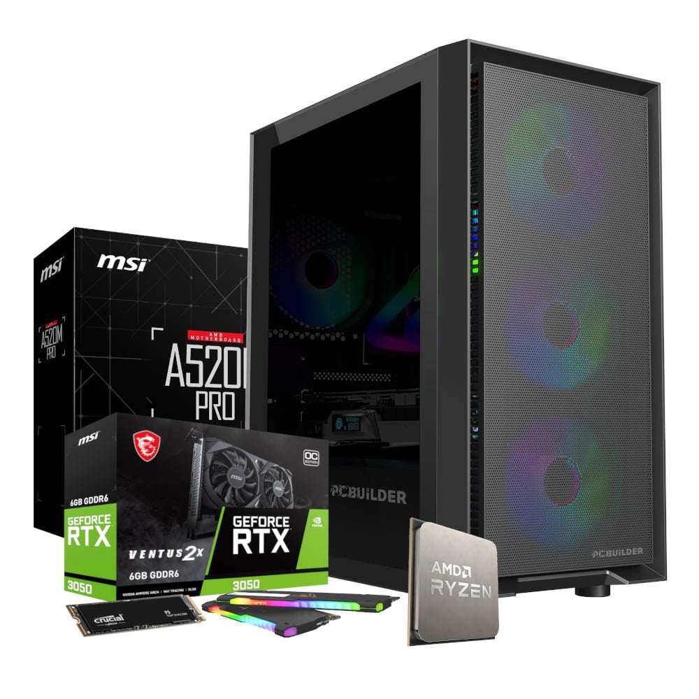 PCBuilder - Ryzen 5 5500 Scout Windows 11 Gaming PC - PCBuilder - Ryzen 5 5500 Scout Windows 11 G...