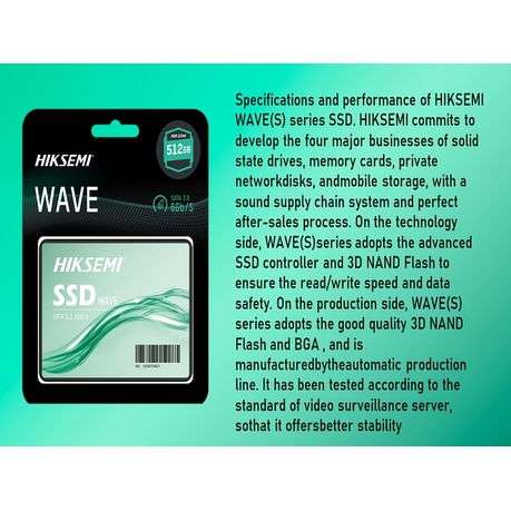 Hiksemi - Wave(s) 2.5 512gb Sataiii SSD - Hiksemi - Wave(s) 2.5 512gb Sataiii SSD