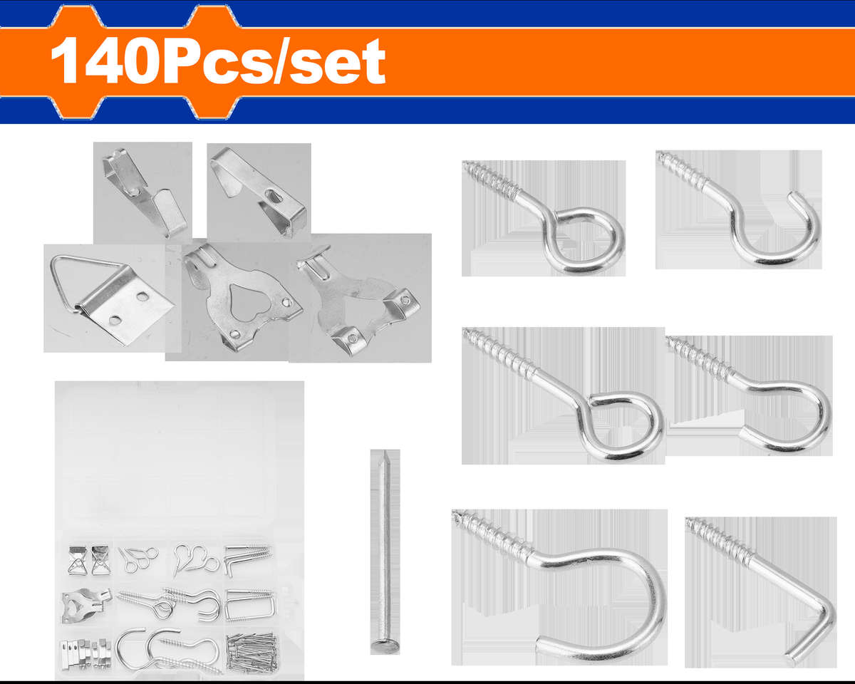 Wadfow - Screw & Hook Assortment Set - 140 Pce - Wadfow - Screw & Hook Assortment Set - 140 Pce