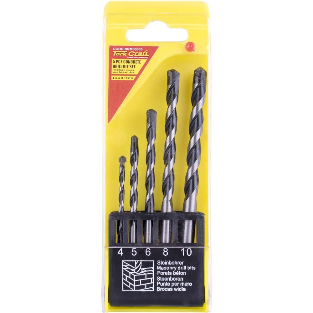 Tork Craft - Masonry Drill Bit Set 5Pc 4-10mm - Tork Craft - Masonry Drill Bit Set 5Pc 4-10mm