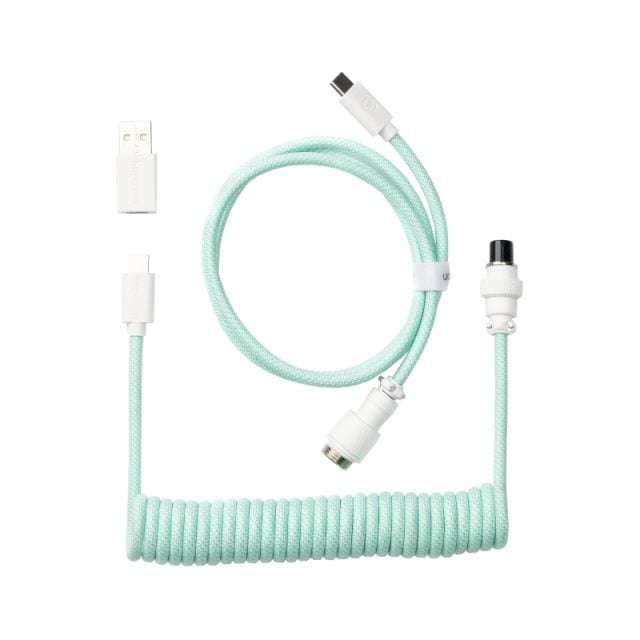 Keychron - Coiled Aviator Cable - Mint/Straight - Keychron - Coiled Aviator Cable - Mint/Straight