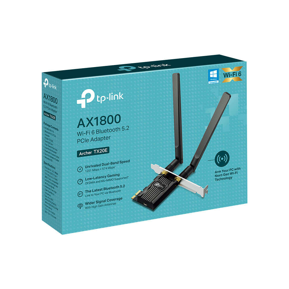 Tp-Link - Archer TX20E AX1800 WiFi 6 Bluetooth 5.2 PCIe Adapter ,Fast, Secure - Tp-Link - Archer ...