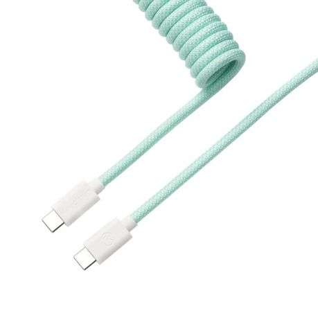 Keychron - Coiled Aviator Cable - Mint/Straight - Keychron - Coiled Aviator Cable - Mint/Straight