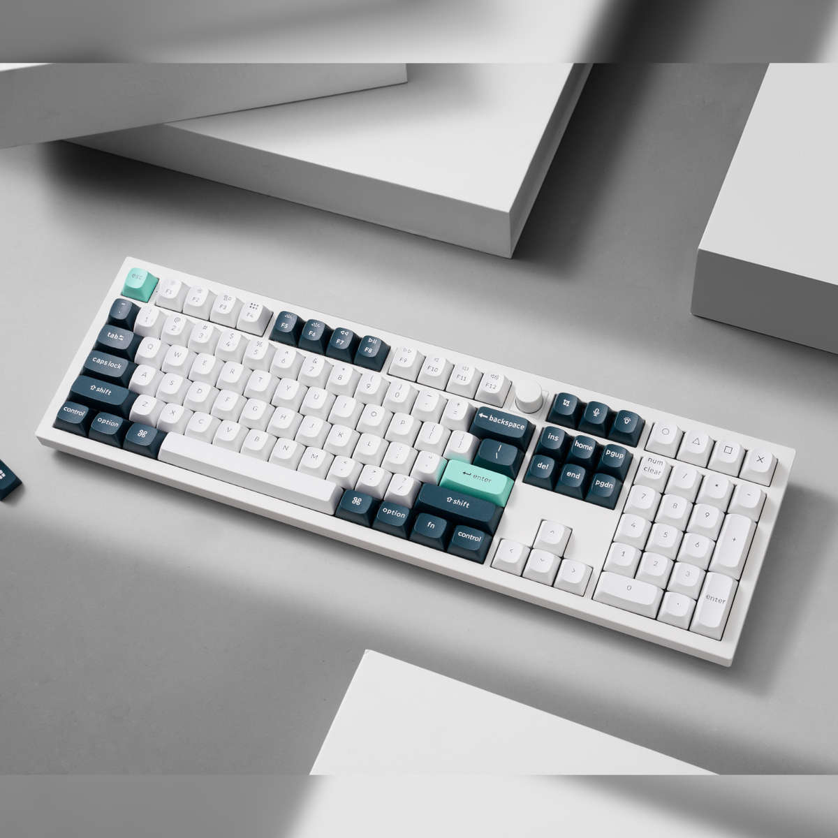Keychron - Q6 HE QMK Full-size Wireless Custom Mechanical Keyboard (Nebula Switch)  Shell Whit...