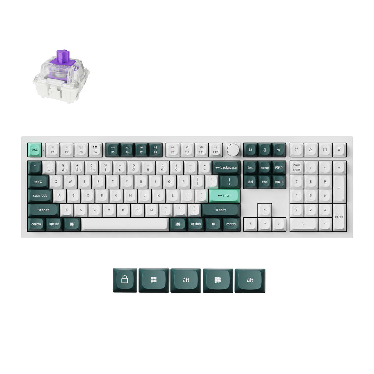 Keychron - Q6 HE QMK Full-size Wireless Custom Mechanical Keyboard (Nebula Switch)  Shell Whit...