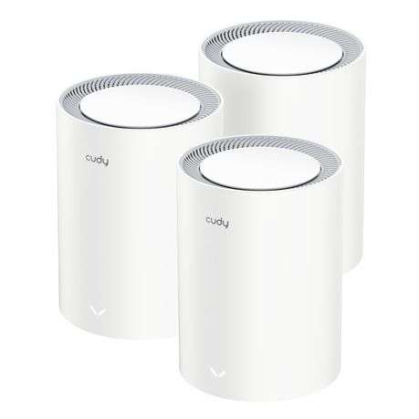 Cudy - AX3000 Wi-Fi 6 Mesh Kit 3 Pack - White - Cudy - AX3000 Wi-Fi 6 Mesh Kit 3 Pack - White