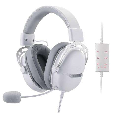 Redragon - Over-Ear Aurora Gaming Headset - White - Redragon - Over-Ear Aurora Gaming Headset - W...