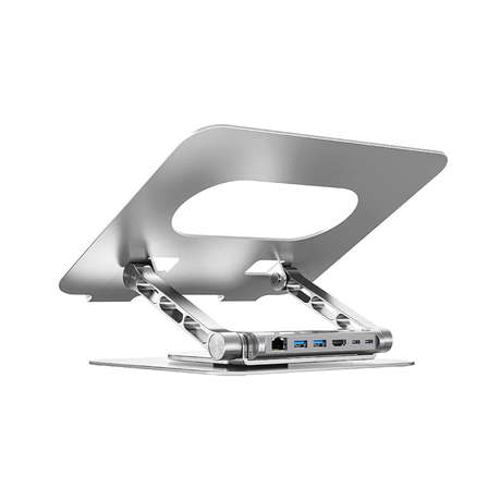 Unitek - 360 Rotating Laptop Stand with Detachable USB-C Docking Station - Unitek - 360 Rotating ...
