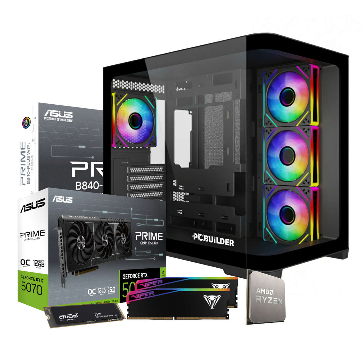 PCBuilder - Ryzen 5 7600 Maverick Windows 11 Gaming PC - PCBuilder - Ryzen 5 7600 Maverick Window...