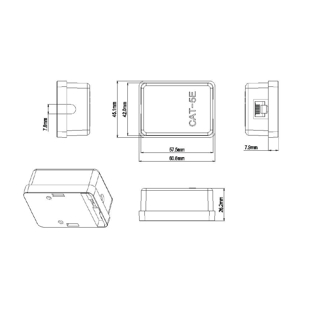 LinkQnet - Rj45 Cat5E Wall Box ( Logo) - LinkQnet - Rj45 Cat5E Wall Box ( Logo)