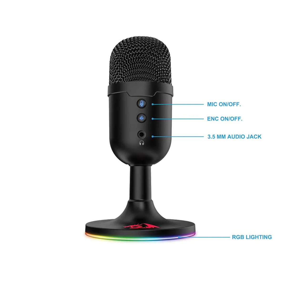 Redragon - GM303 Pulsar Gaming Stream Microphone - Black - Redragon - GM303 Pulsar Gaming Stream ...