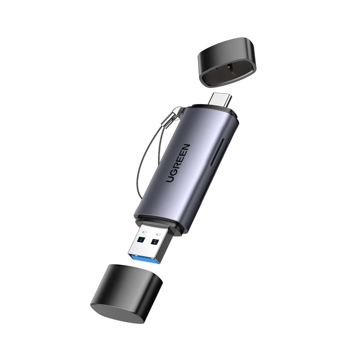 Ugreen - CM185-50706 2-in-1 OTG Card Reader | Type-C | USB-A - Silver - Ugreen - CM185-50706 2-in...
