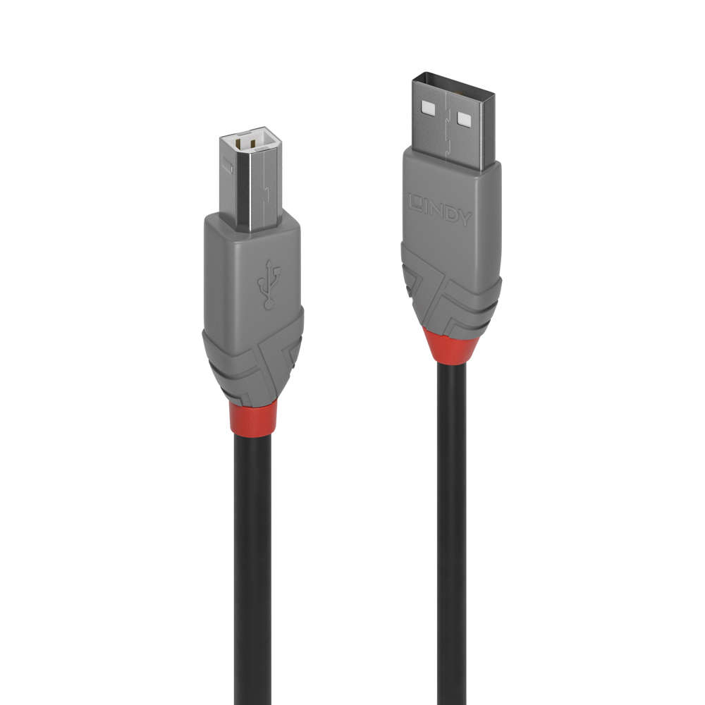 Lindy - 5M Usb2.0 Am To Bm Cable - Anthra (36675) - Lindy - 5M Usb2.0 Am To Bm Cable - Anthra (36...