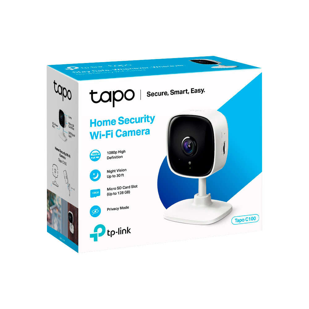 Tp-Link - Tapo C100 Home Security Wi-Fi Camera, 1080p HD, Night Vision, Audio - Tp-Link - Tapo C1...