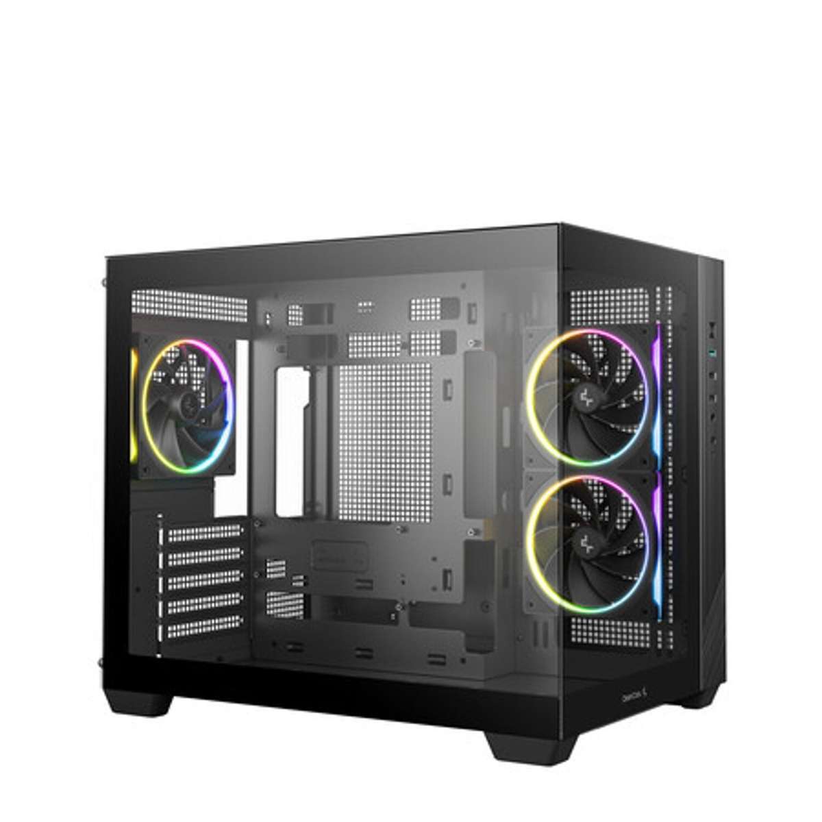 DEEPCOOL - CG330 3F Panoramic Dual-Chamber Micro-ATX Gaming Chassis - Black - DEEPCOOL - CG330 3F...