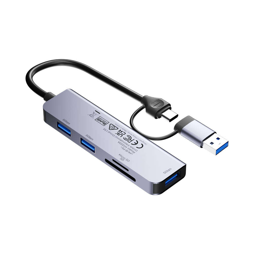 Unitek - uHUB P5+ 5-in-1 USB 5Gbps Hub with SD and Micro SD Card Reader - Unitek - uHUB P5+ 5-in-...