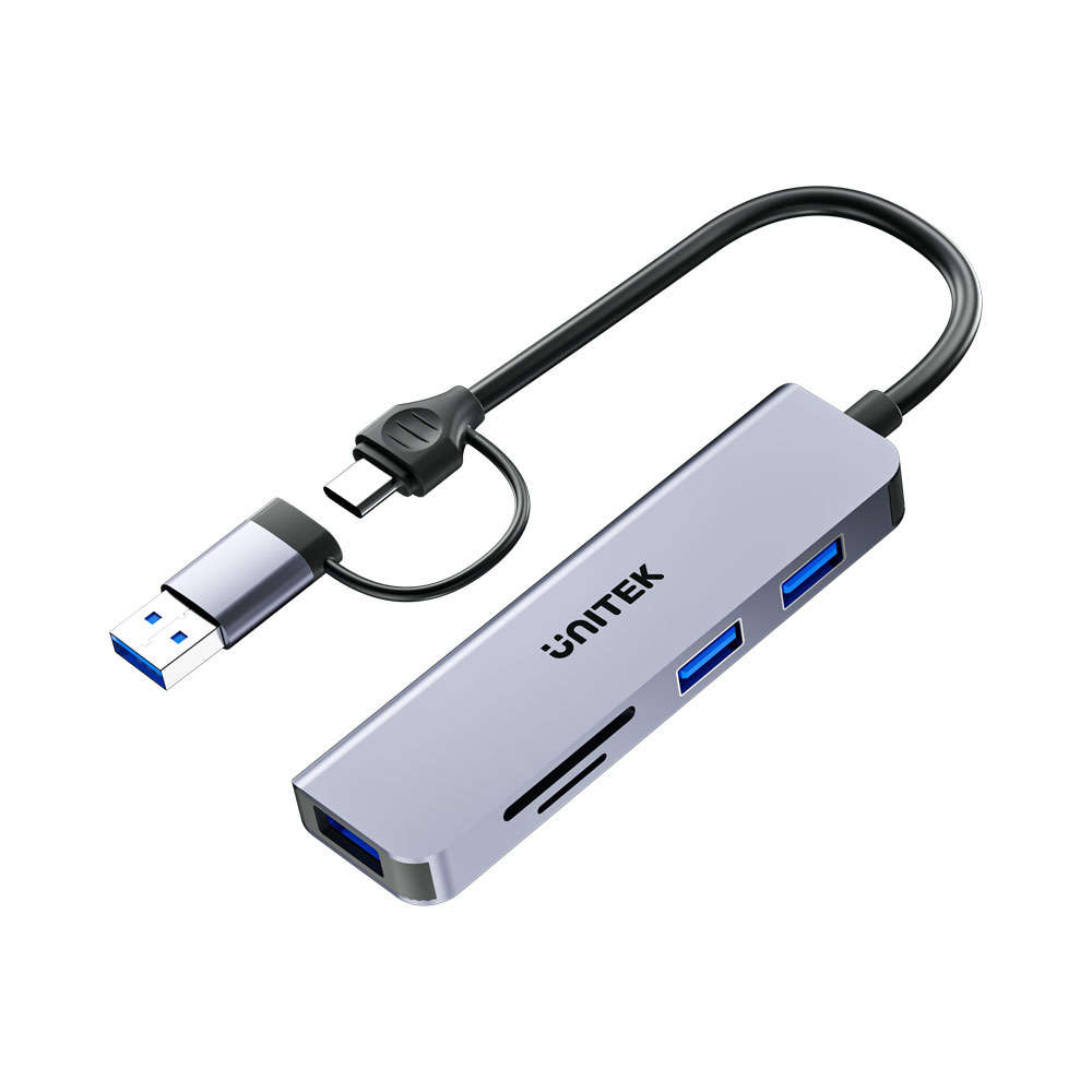 Unitek - uHUB P5+ 5-in-1 USB 5Gbps Hub with SD and Micro SD Card Reader - Unitek - uHUB P5+ 5-in-...