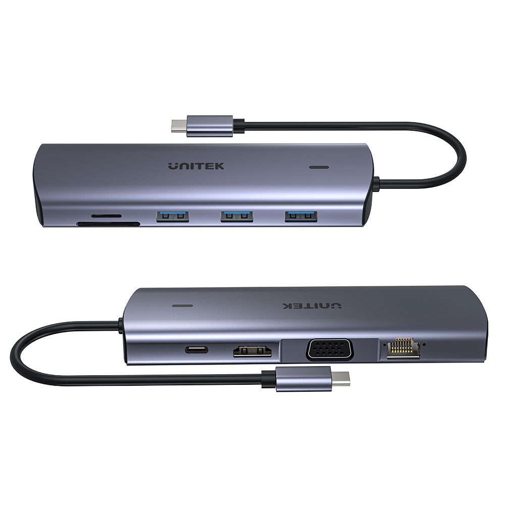 Unitek - 9-in-1 USB-C Hub with Dual Display, Dual Card Reader and 100W PD - Unitek - 9-in-1 USB-C...