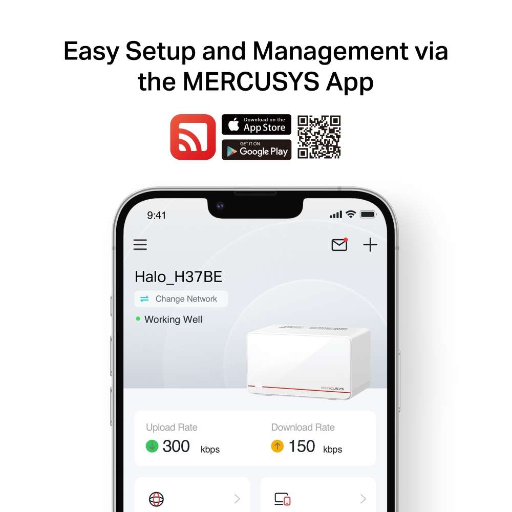 Mercusys - Halo H37BE BE6500 Whole-Home Mesh Wi-Fi 7 System (3-Pack) - Mercusys - Halo H37BE BE65...