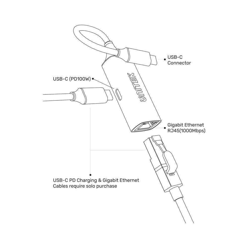 Unitek - Usb3.2 To Type-Cm To Ethernet Ada(U1323A). - Unitek - Usb3.2 To Type-Cm To Ethernet Ada(...
