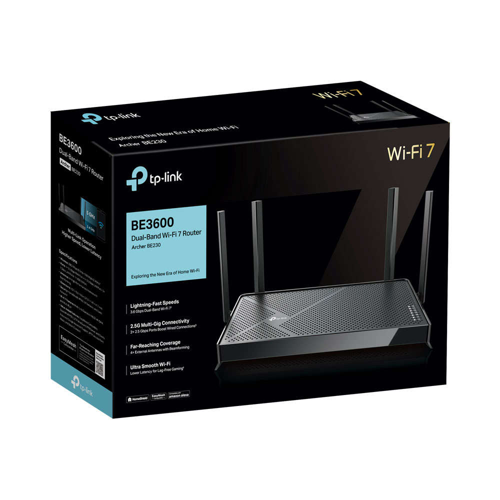 Tp-Link - TP Link BE3600 Dual-Band Wi-Fi 7 Router Archer BE230 - Tp-Link - TP Link BE3600 Dual-Ba...