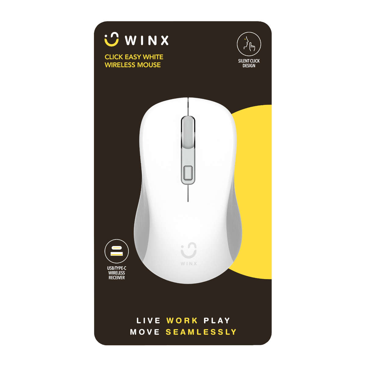 WINX - Click Easy 1600DPI 2.4GHz Wireless Mouse - White - WINX - Click Easy 1600DPI 2.4GHz Wirele...