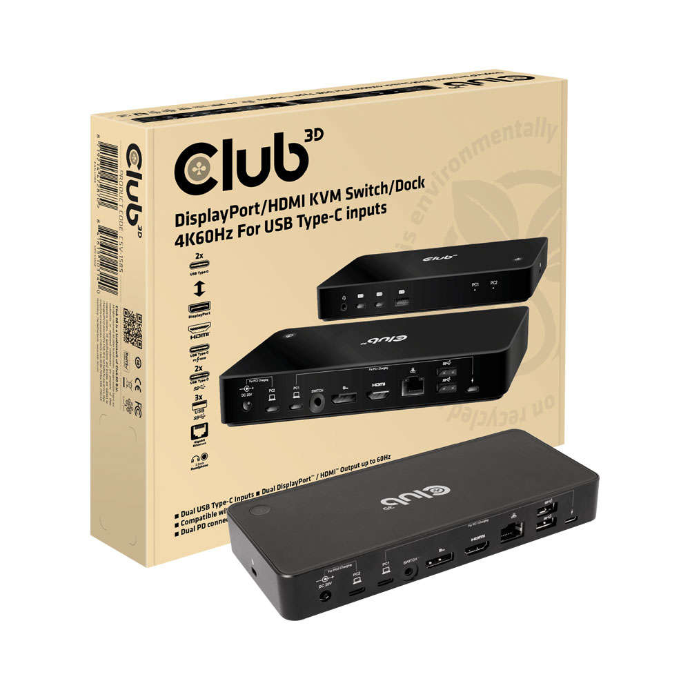 CLUB3D - USB Type C Kvm Switch To HDMI 4K - CLUB3D - USB Type C Kvm Switch To HDMI 4K