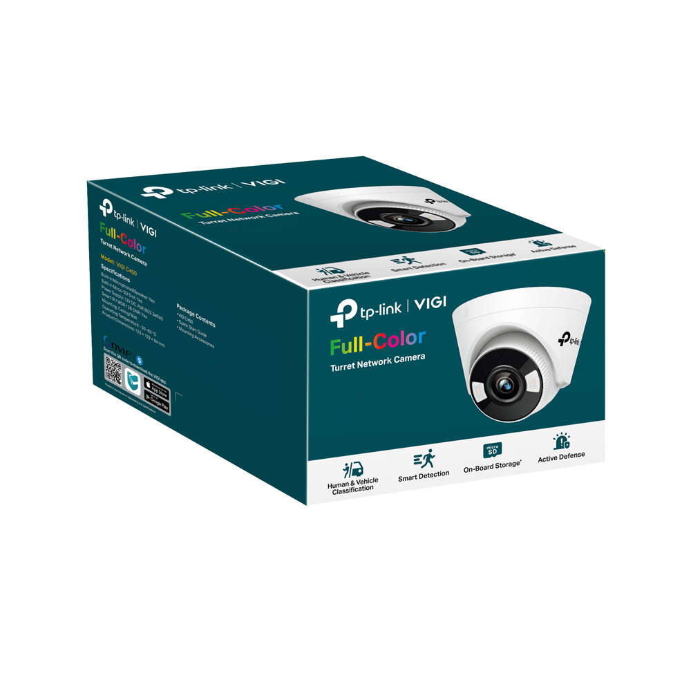 Tp-Link - Vigi C450(4mm) 5MP Full-ColorTurret Network Camera with Audio - Tp-Link - Vigi C450(4mm...