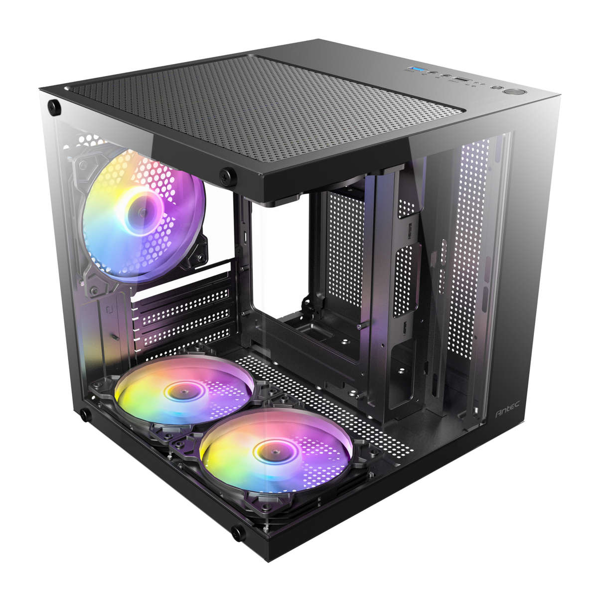 Antec - VCX10M ARGB Micro-ATX | ITX Mini-Tower Gaming Chassis - Black - Antec - VCX10M ARGB Micro...