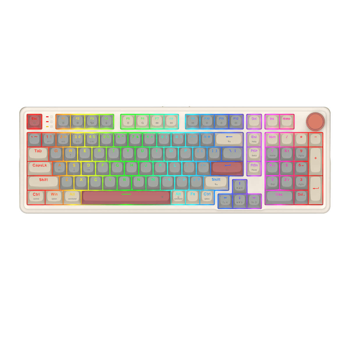 Redragon - Eisa 100 Retro RGB Wireless Mechanical Keyboard - Cream/Grey - Redragon - Eisa 100 Ret...