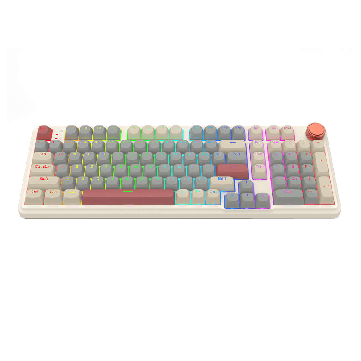 Redragon - Eisa 100 Retro RGB Wireless Mechanical Keyboard - Cream/Grey - Redragon - Eisa 100 Ret...