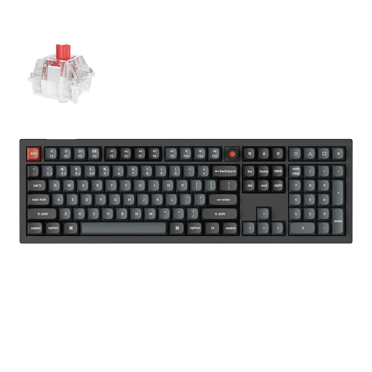 Keychron - V6 Ultra 100% 8K Red Switch Hot-Swappable Gateron Jupiter RGB Wireless Keyboard - Keyc...