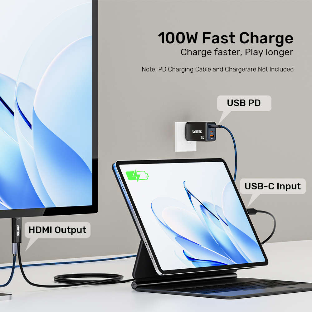 Unitek - V1439Abk 2M USB Type-C To HDMI 4K @60Hz Cable - Pd 100W, Unidirectional - Unitek - V1439...